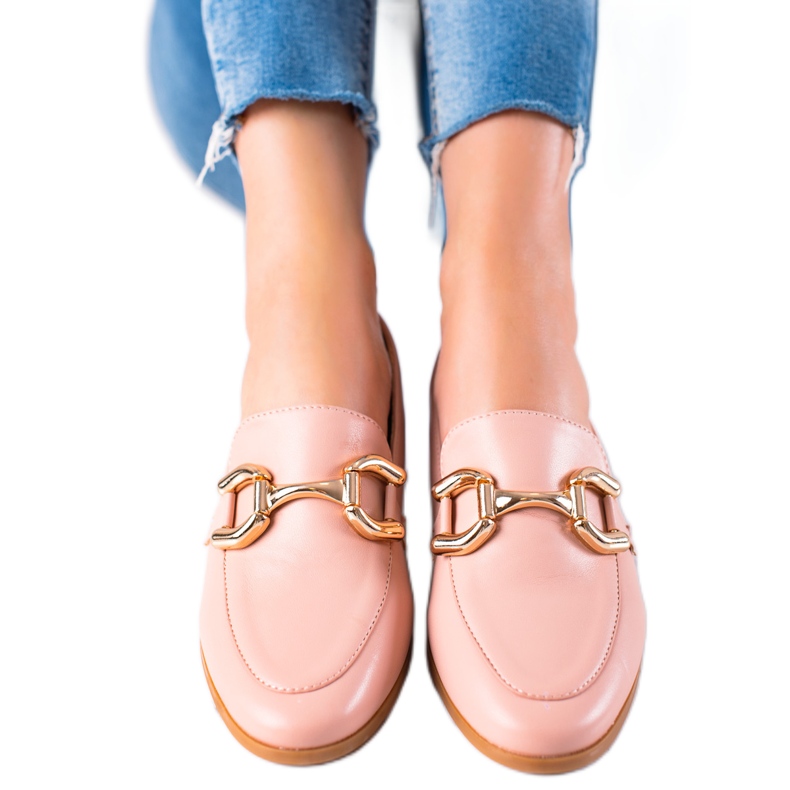 Lovery Classic Moccasins With Ornament pink