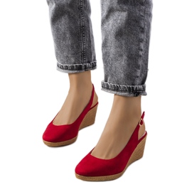 Red espadrilles on the Ribeiro wedge Red espadrilles on the Ribeiro wedge