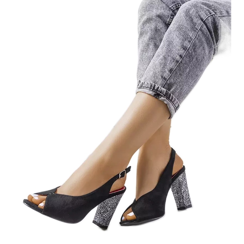 Black suede sandals from Bonnie