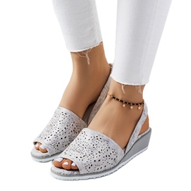 Sheripov silver wedge sandals