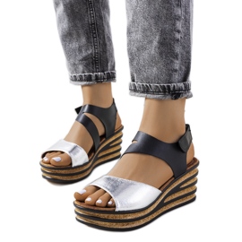 Silver espadrilles on Burley wedges