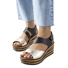 Gold espadrilles on Burley wedges golden