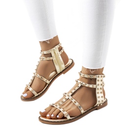 Gold Kabor studded sandals golden