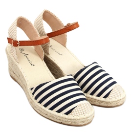Irma Blue striped espadrilles beige navy blue Irma Blue striped espadrilles beige navy blue