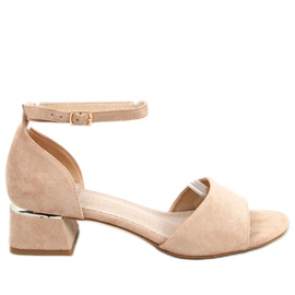 High-heeled sandals by Ursula Khaki beige