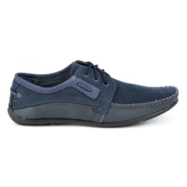 Olivier Men's leather loafers 4228 navy blue
