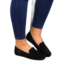 Black Leather Loafers In Vinceza