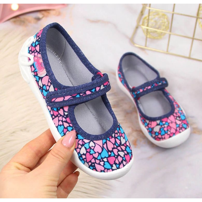 Velcro ballerina slippers Grant Jr. Befado navy blue