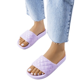 Kate's purple quilted slippers
