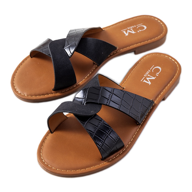 Black elegant Dinka slippers