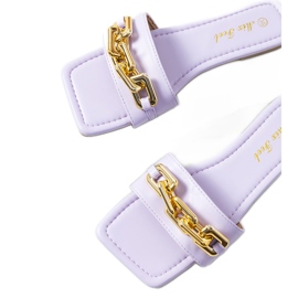 Violet elegant slippers with a Cherell chain purple
