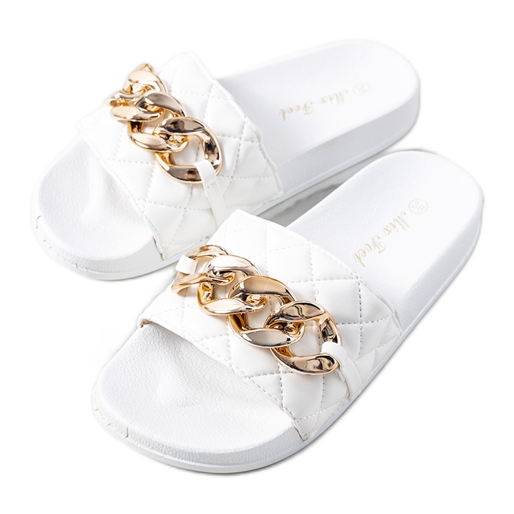 Anandi white quilted slippers Anandi white quilted slippers