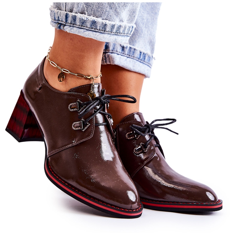 S.Barski Shoes With Zipper Brown and Red Laurosa