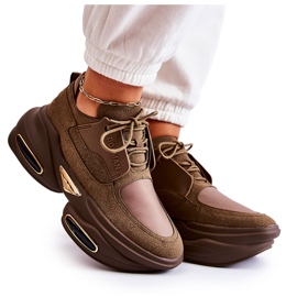 PS1 Women's sports sneakers Khaki New Horizon shoes brown