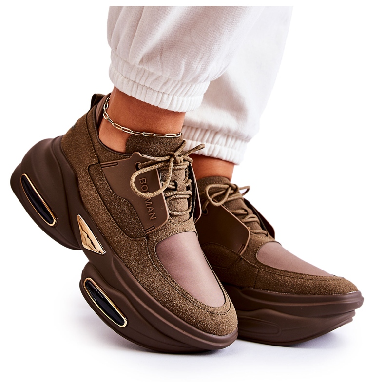 PS1 Women's sports sneakers Khaki New Horizon shoes brown PS1 Women's sports sneakers Khaki New Horizon shoes brown