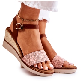 PE1 Pink Tenerife Wedge Sandals With Braids beige brown PE1 Pink Tenerife Wedge Sandals With Braids beige brown