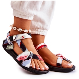 PM1 Women's Red Caprisa Velcro Sandals white