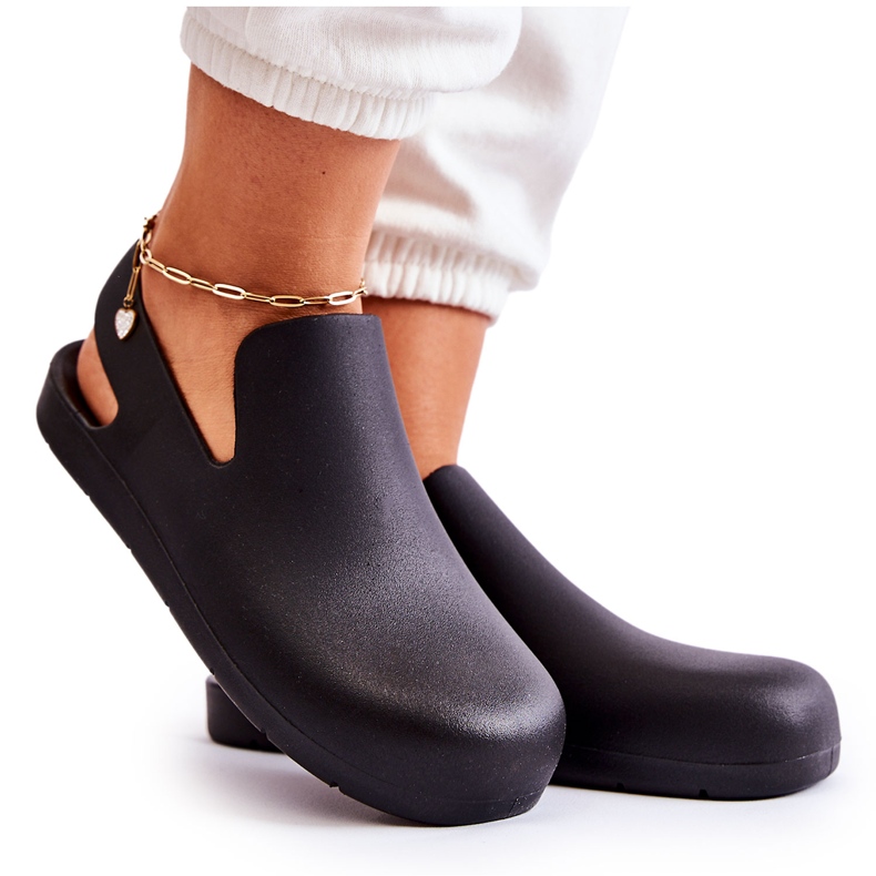 FS1 Fashionable Black Meriko Rubber Clogs FS1 Fashionable Black Meriko Rubber Clogs