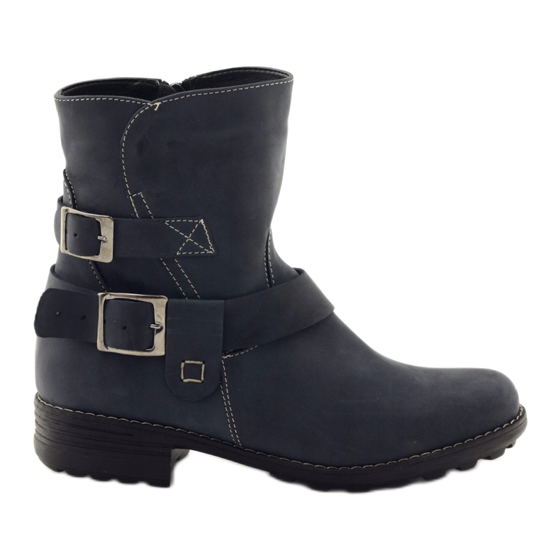 Gregors 544 women's leather winter boots, navy blue