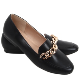 Addison Black Loafers with Chain