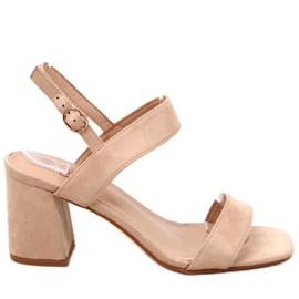 Peony Beige heeled sandals
