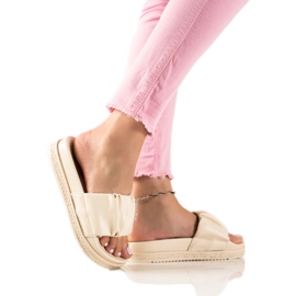 SHELOVET Beige Slippers On The Platform