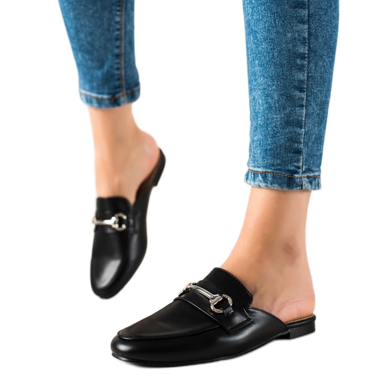 SHELOVET Black slippers loafers