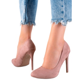 SHELOVET Pink suede heels