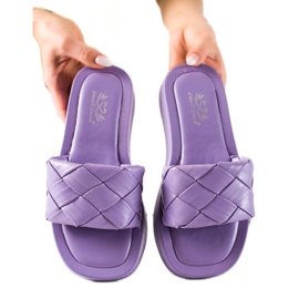 Small Swan Purple flip flops