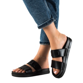 SHELOVET Black Slippers With A Buckle