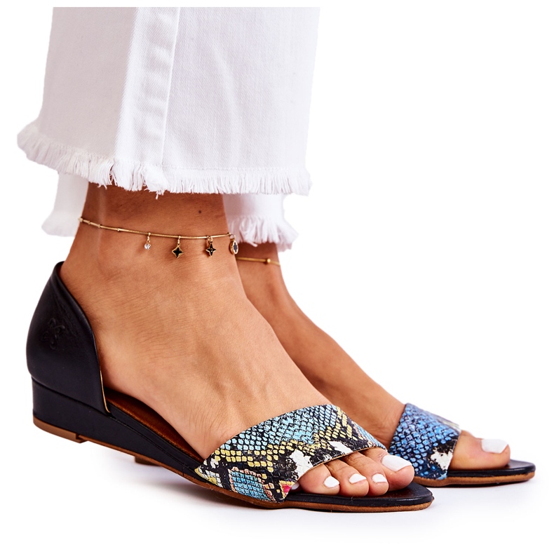 Leather Sandals Maciejka 1971-63 Black multicolored