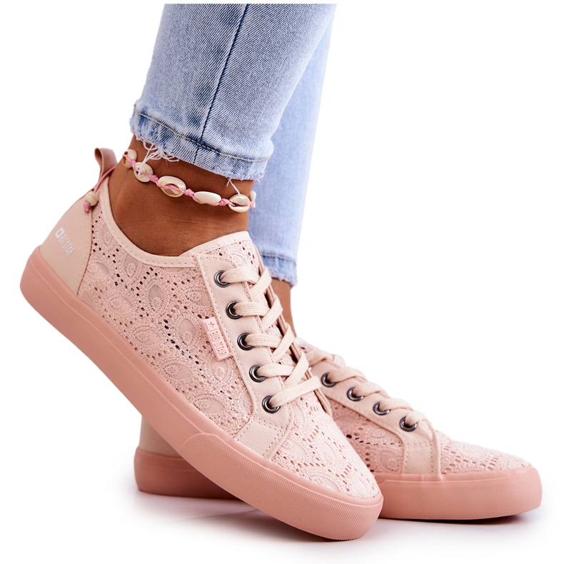 Openwork Sneakers Big Star JJ274059 Light pink