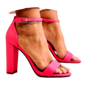 ADY Women's Sandals On A High Heel Neon Pink Anastasie