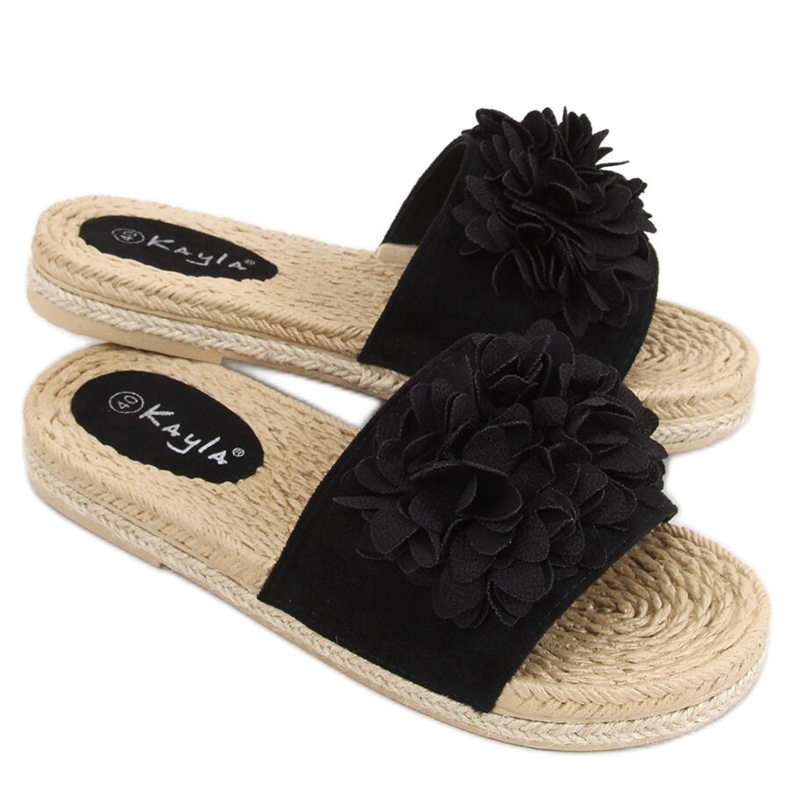 Floral fiesta Primrose Black slippers
