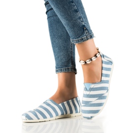 Black Forest Striped Slipons white blue Black Forest Striped Slipons white blue