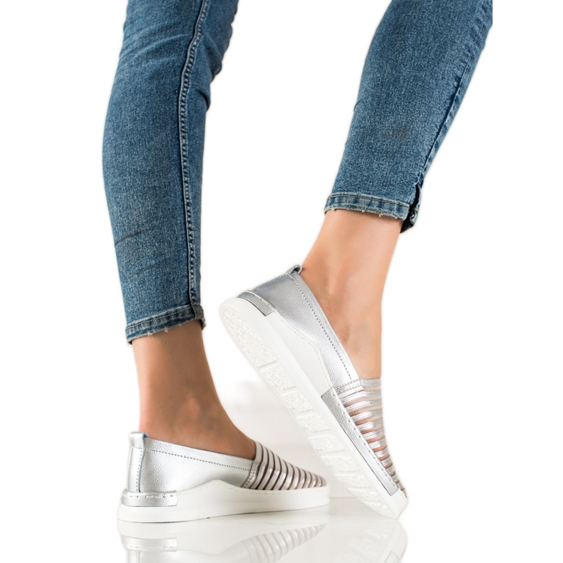 T.Sokolski Silver Leather Slipons T.Sokolski Silver Leather Slipons