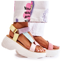 FB1 Women's Sandals For Summer Beige-Yellow Aurela purple blue pink