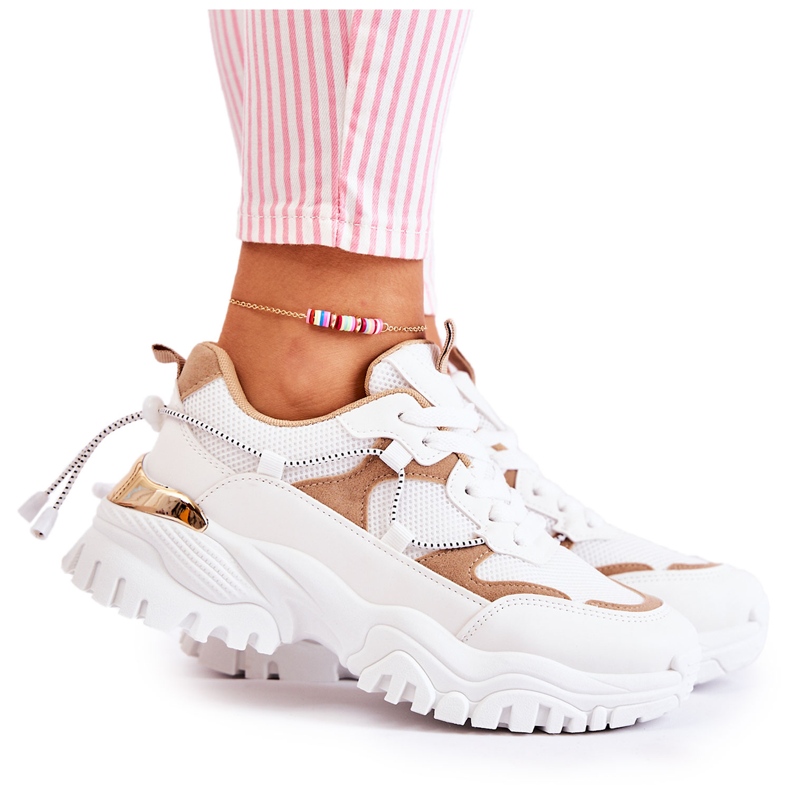 PM2 Fashionable Textile Sport Shoes Beige and White Amariso
