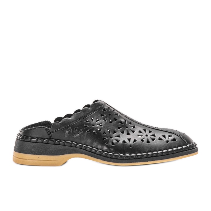 Black openwork slippers from Fernandes
