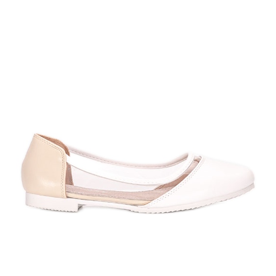 White semi-transparent Juva children's ballerinas beige