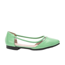 Green semi-transparent Juva ballerinas
