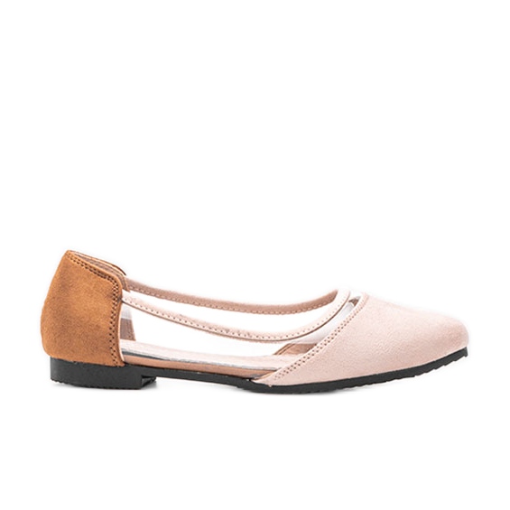 Kortes beige suede ballerinas for children