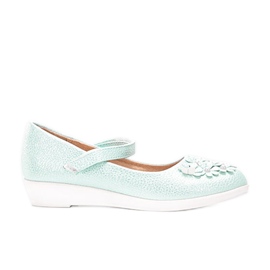 BM Green shiny ballerinas for children Alaja