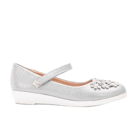 Gray shiny ballerinas for children Alaja silver Gray shiny ballerinas for children Alaja silver
