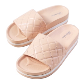 Hassell pink quilted slippers