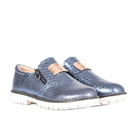 Kids Virton blue metallic brogues Kids Virton blue metallic brogues