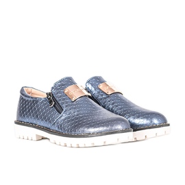 Kids Virton blue metallic brogues