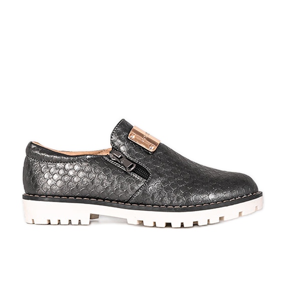 Black metallic baby shoes from Virton