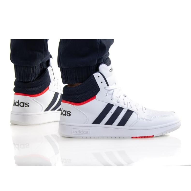 Adidas Hoops 3.0 Mid M GY5543 shoes white navy blue Adidas Hoops 3.0 Mid M GY5543 shoes white navy blue