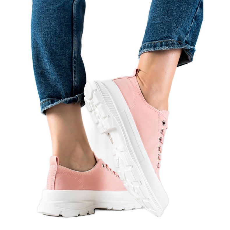 SHELOVET Pink Sneakers On The Platform
